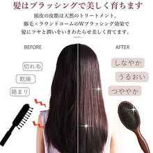 Load image into Gallery viewer, 猪毛ヘアブラシ クリーナー付き
